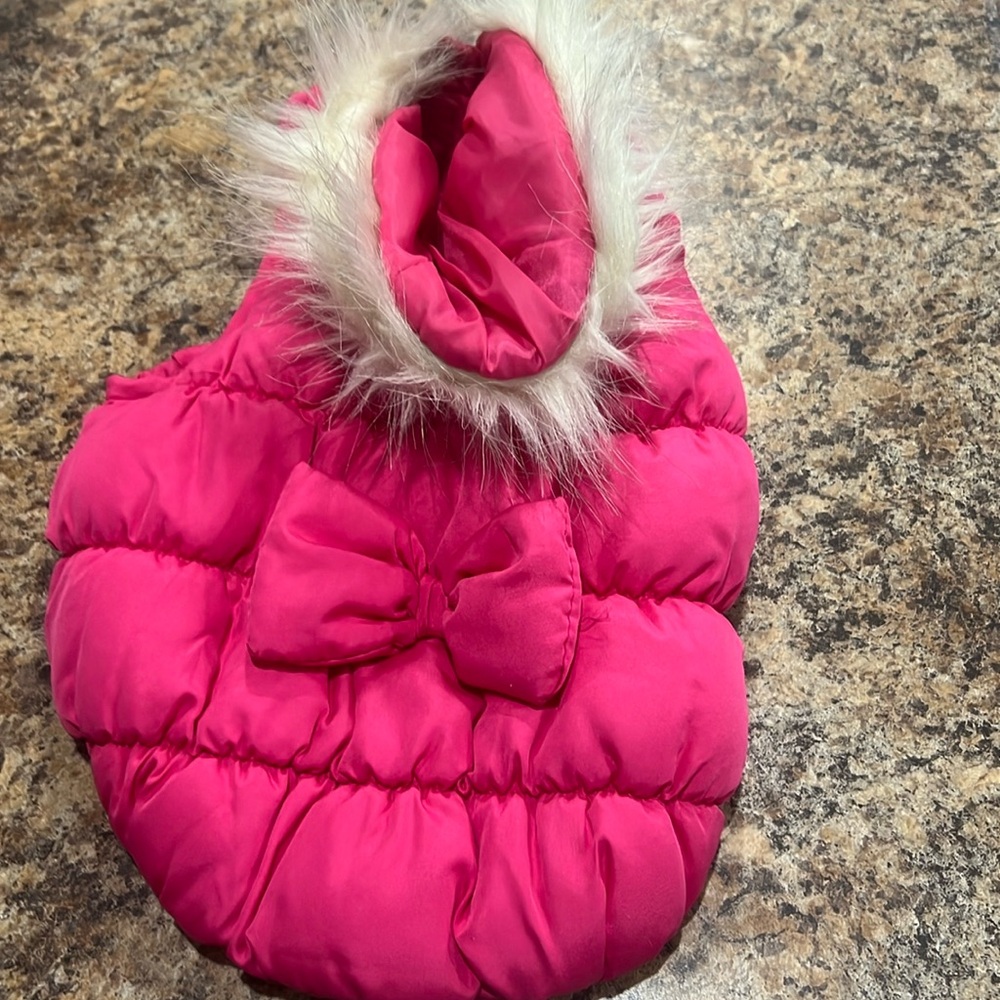 Simply dog pink puffer, coat size small